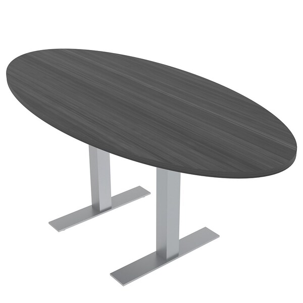 33.5 in W, 69.5 in L, 29 in H, Engineered Wood Top, Grey